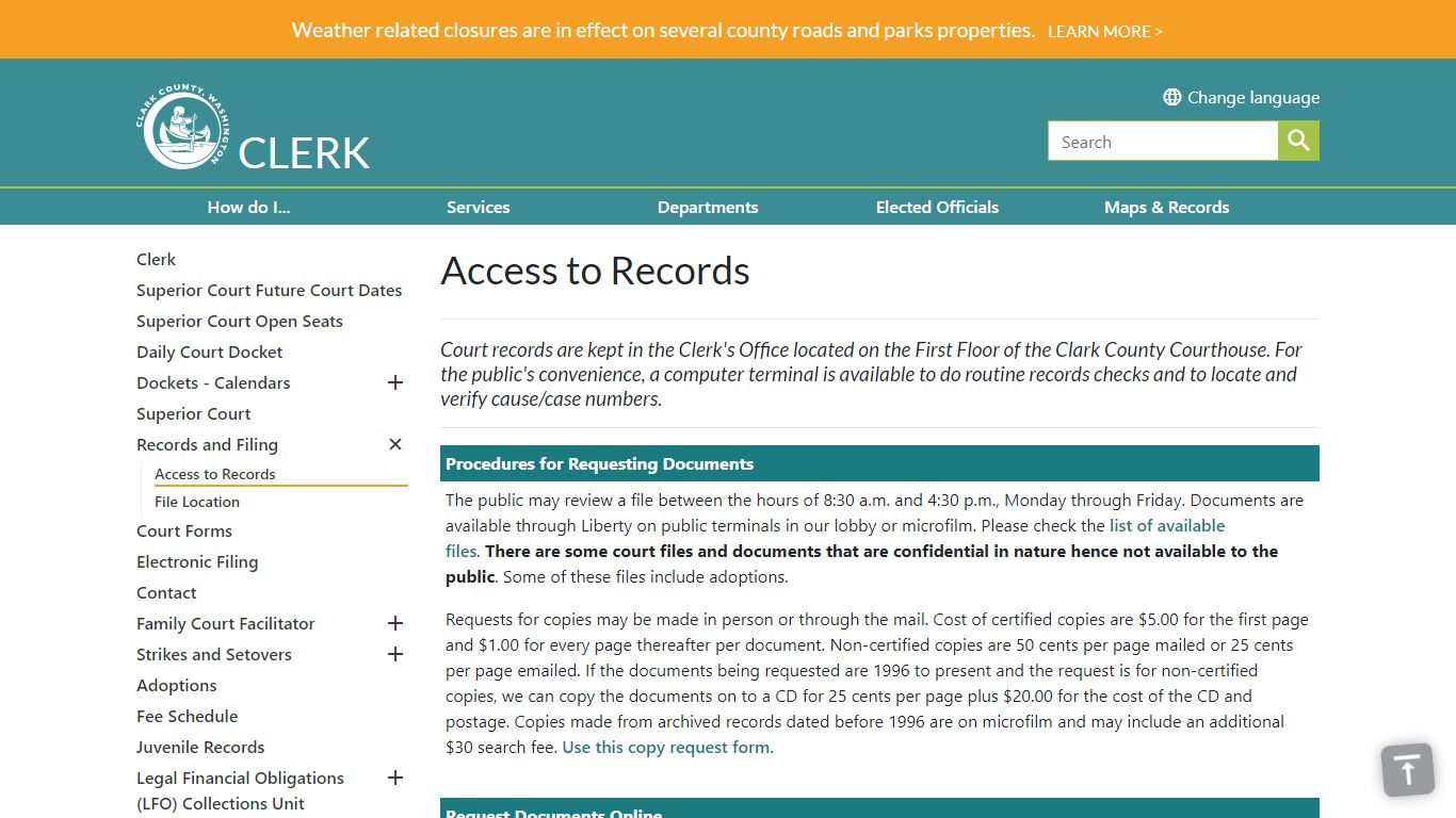 Access to Records | Clark County